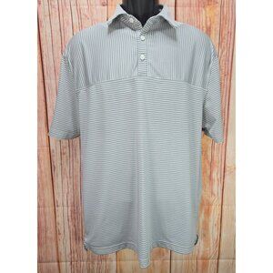 Under Armour Mens HeatGear Loose Fit Striped Gray Polo Medium